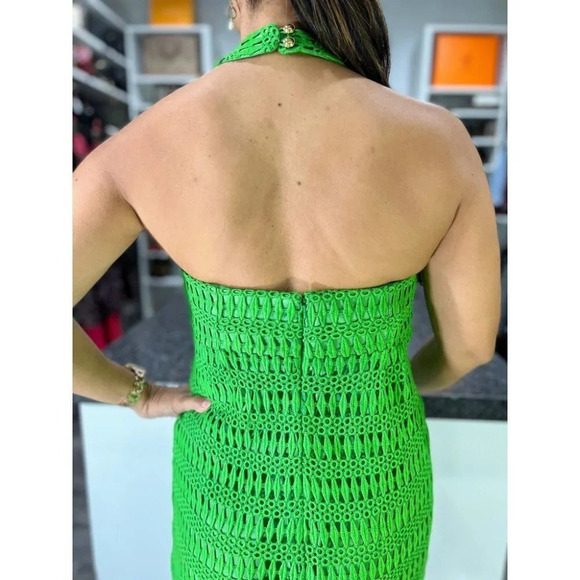 Shoshanna Strapless Green Crochet Embroidered Midi Dress $249 - Picture 8 of 12